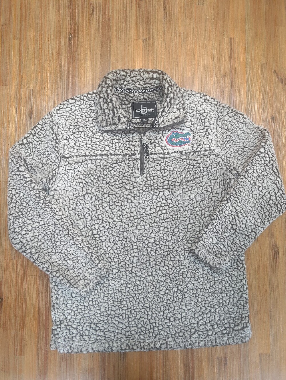 Boxercraft Sherpa Florida Gators 1/4 Zip Pullover Womens M Gray Football NCAA